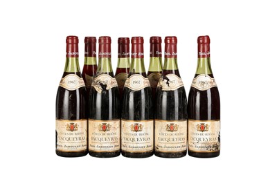 Lot 247 - RHONE 1967 VACQUEYRAS 8x75cl, 1978 PASCAL VACQUEYRAS 1x75cl, 2016 RAIMBAUT VACQUEYRAS 1x75cl, 2016 DOM DU GRAND PRIEUR VACQUEYRAS 1x75cl, 2016 AUGUSTUS GLORENT VACQUEYRAS 1x75cl