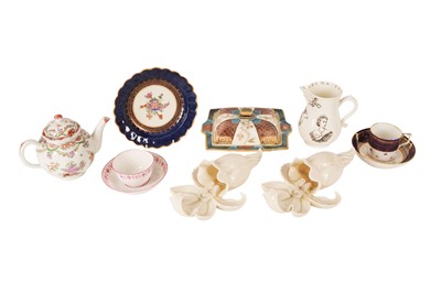 Lot 500 - A MIXED GROUP OF 18TH CENTURY AND LATER CERAMICS