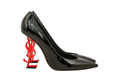 Lot 470 - Saint Laurent Black Opyum Heeled Pump - Size 38.5