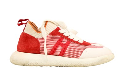 Lot 160 - Hermes Rouge Bali Femme Addict Sneaker - Size 39