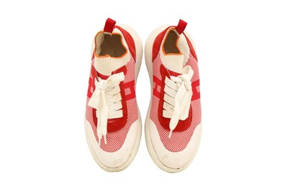 Lot 160 - Hermes Rouge Bali Femme Addict Sneaker - Size 39