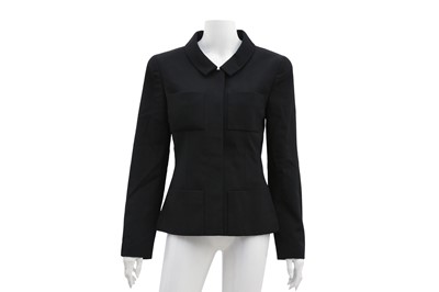 Lot 464 - Chanel Black Wool CC Fitted Jacket - Size 40