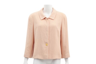 Lot 182 - Chanel Peach Wool Boucle CC Jacket - Size 44