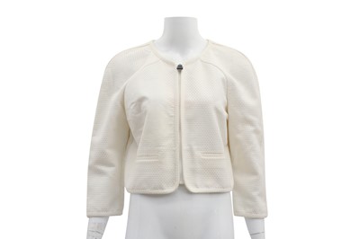 Lot 520 - Chanel Sport Line Ivory CC Waffle Jacket - Size 40