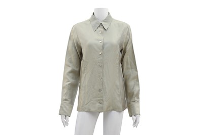 Lot 209 - Chanel Sage Green Tow Tone Silk Shirt