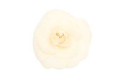 Lot 319 - Chanel White Silk Camellia Brooch