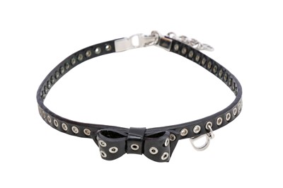 Lot 425 - Christian Dior Black Bow Choker