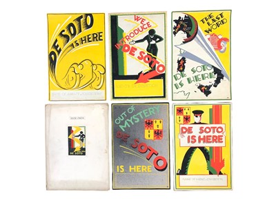 Lot 209 - Halliwell (Albert Edward) DeSoto (Chrysler) automobiles: ‘Show Cards’, five designs