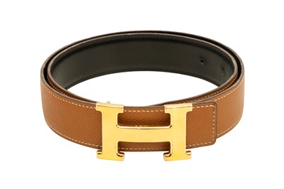 Lot 196 - Hermes Gold Epsom Constance Belt - Size 75