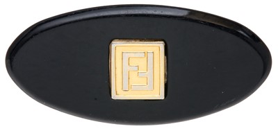 Lot 90 - Fendi Black Resin FF Hair Barette
