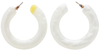Lot 45 - Cult Gaia White Resin Kennedy Hoop Pierced Earrings