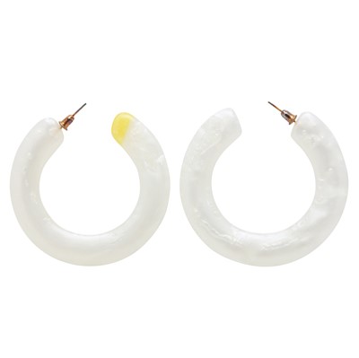 Lot 566 - Cult Gaia White Resin Kennedy Hoop Pierced Earrings