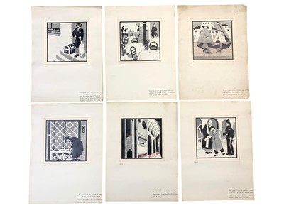 Lot 211 - Halliwell (Albert Edward) Thirty-two ‘Illustrations to Buried Alive’ (Arnold Bennett)