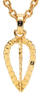 Lot 56 - Fendi FF Statement Drop Pendant Necklace