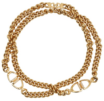 Lot 54 - Christian Dior Crystal Curb Chain Necklace