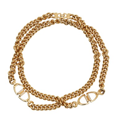Lot 557 - Christian Dior Crystal Curb Chain Necklace