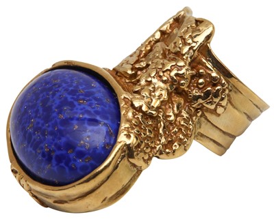 Lot 13 - Yves Saint Laurent Blue Arty Ring - Size 7