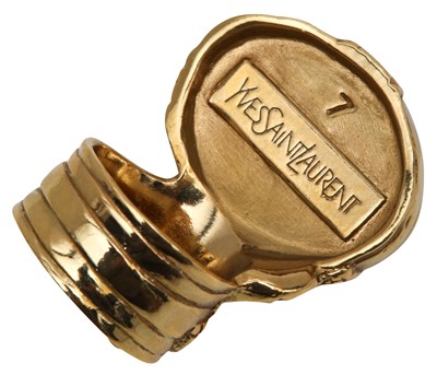 Lot 13 - Yves Saint Laurent Blue Arty Ring - Size 7