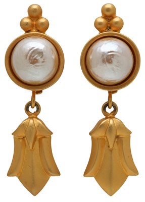 Lot 38 - Karl Lagerfeld Pearl Drop Clip On Earrings