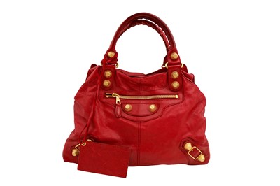 Lot 162 - Balenciaga Red Motorcross Giant 21 City Bag