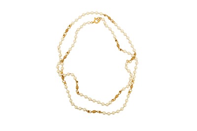 Lot 411 - Chanel Ivory Pearl CC Sautoir Necklace