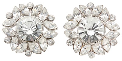 Lot 75 - Givenchy Crystal Flower Clip On Earrings