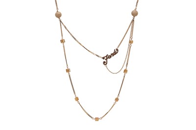 Lot 72 - Fendi Orange Crystal Layered Logo Necklace
