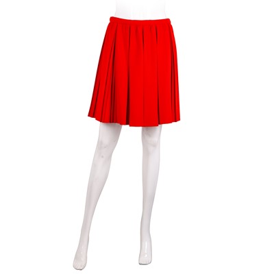 Lot 650 - Miu Miu Red Pleat Skirt - Size 42