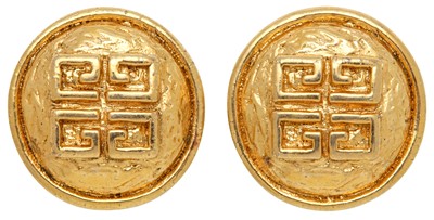 Lot 49 - Givenchy Textured Logo Clip On Earrings