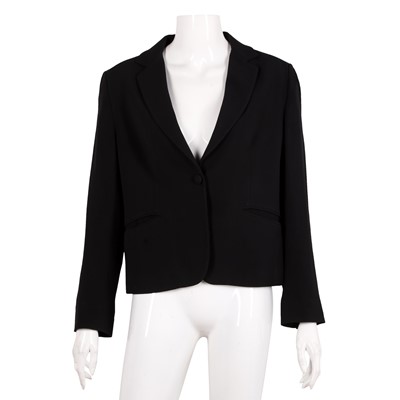 Lot 652 - Miu Miu Black Crepe Evening Blazer - Size 44
