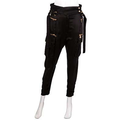Lot 506 - Balmain Black Tapered Cargo Trouser - Size 38