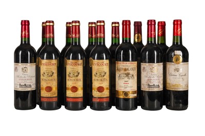 Lot 102 - BORDEAUX, RED MIXED VINTAGES 13x75cl