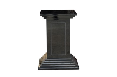 Lot 58 - A BLACK LACQUERED PEDESTAL, MID 20TH CENTURY