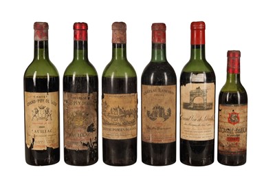 Lot 106 - BORDEAUX, RED MIXED VINTAGES 1955-66 1x37.5, 5x75cl