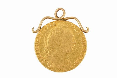 Lot 124 - A KING GEORGE III SPADE GUINEAS DATED 1784, MOUNTED AS A PENDANT