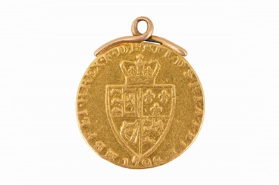 Lot 123 - A KING GEORGE III SPADE GUINEA DATED 1798, MOUNTED AS A PENDANT