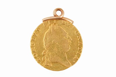 Lot 125 - A KING GEORGE III SPADE GUINEAS DATED 1790, MOUNTED AS A PENDANT