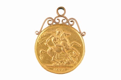 Lot 134 - A KING GEORGE IV 1823 TWO-POUND (DOUBLE SOVEREIGN) COIN MOUNTED AS A PENDANT