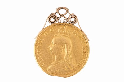 Lot 135 - A QUEEN VICTORIA TWO POUNDS (DOUBLE SOVEREIGN) COIN DATED 1887 MOUNTED AS A PENDANT