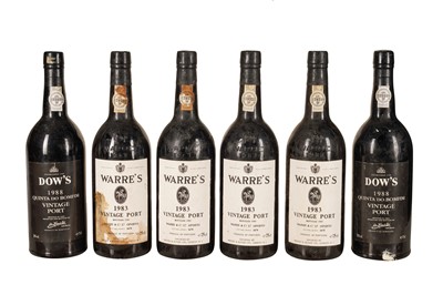 Lot 220 - PORT 1983 WARRE'S VINTAGE PORT, 1988 DOW'S QUINTA DO BOMFIM VINTAGE PORT 6x75cl