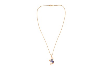 Lot 65 - A SAPPHIRE PENDANT NECKLACE