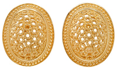 Lot 55 - Christian Dior Dome Basket Clip On Earrings