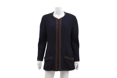 Lot 73 - Chanel Navy Wool Boucle Zip Front Jacket