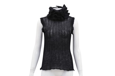 Lot 493 - Chanel Black Mohair Knit Ruffle Turtleneck