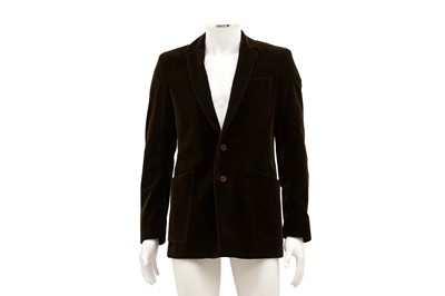 Lot 292 - Thierry Mugler Men's Brown Velvet Blazer - Size 50