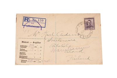 Lot 307 - New Zealand Aland Islands 1947 Registered Cover