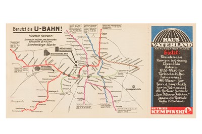 Lot 196 - Underground Map. Berlin: BVG/U-Bahn ‘Haus Vaterland‘ 1931