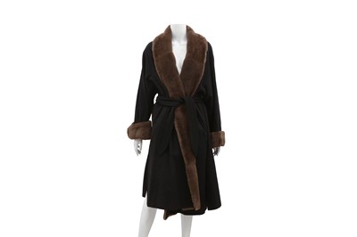 Lot 473 - Maxmara Black Cashmere Swing Coat - Size 10