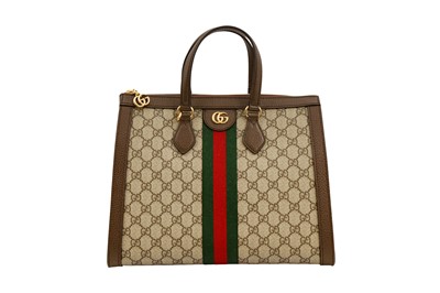 Lot 251 - Gucci Brown GG Supreme Web Ophidia Medium Tote