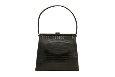 Lot 427 - λ Valentino Black Lizard Embellished Evening Bag